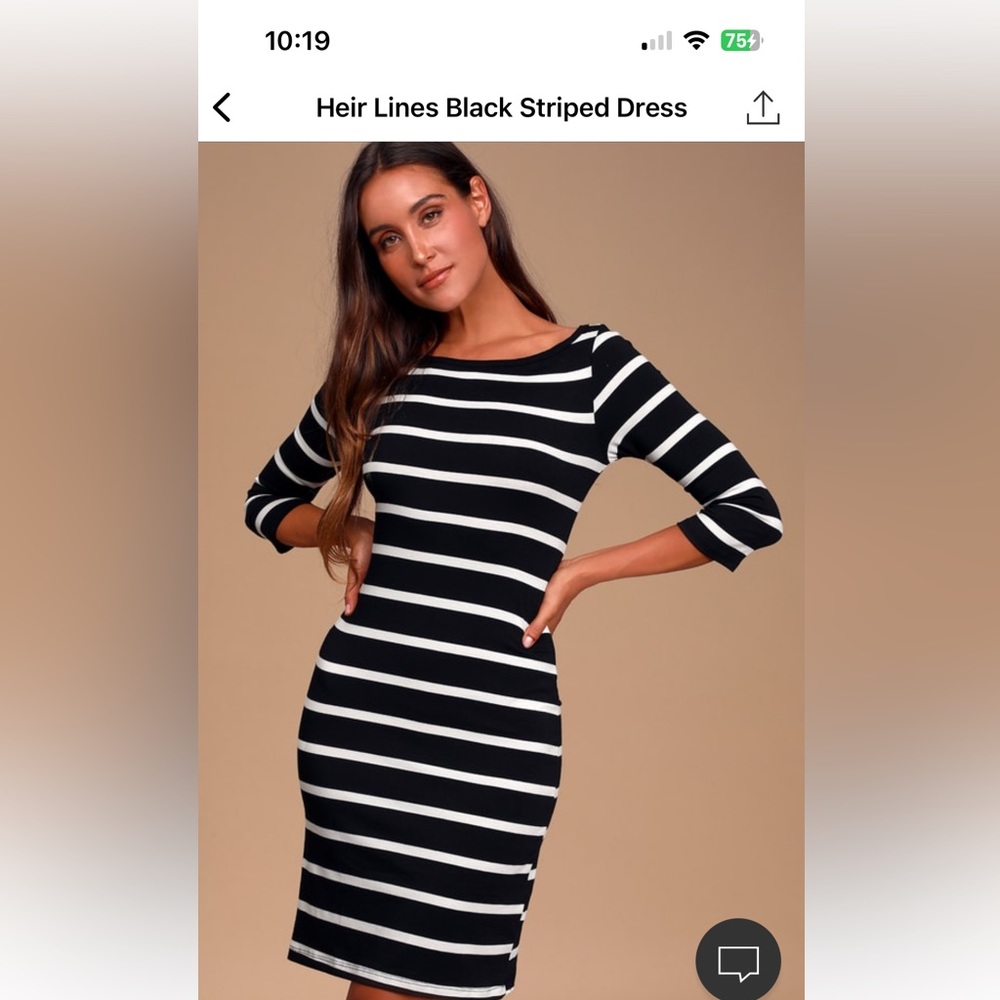 Lulus Black and White Cotton Striped Dress